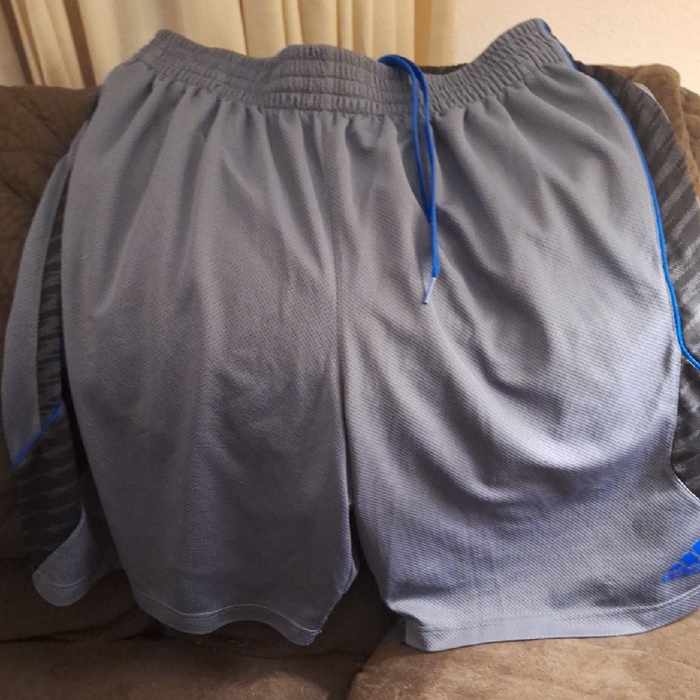 adidas Men's Athletic Shorts in Gray and Blue